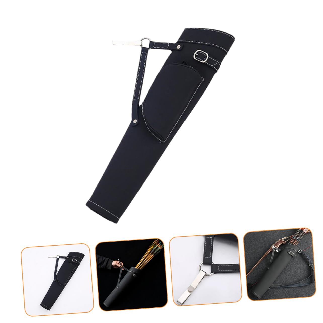Abaodam Arrow Storage Holder for Recurve Arrow Adult Outdoor Bag Arrow Storage Backpack Arrow Carrier Portable Arrow Holder for Arrows Arrow Supply Black Leather