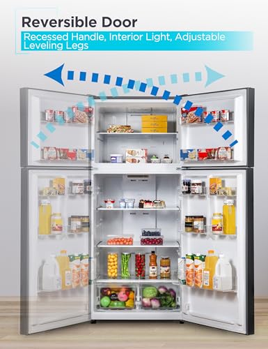 Image of BLACK+DECKER 18.1 Cu. Ft. Top Mount Refrigerator with Freezer, 2 Door Refrigerator with Top Freezer and Adjustable Temperature Control, Full Size Fridge, ENERGY STAR Certified, BR1810HB, Black
