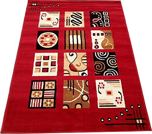 Image of Home Decore Acrylic Carpet for Your Living Room & Drawing Room Aywhere in Your Home (150x210 Red Colour)- 5x7 Feet