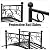 Garden Path Foot Arch Bridge, Outdoor Decorative Black Iron with Patterned Guardrails and Round Iron Ball Flat Top Handrail for Pond, Yard & Backyard Landscaping, 4FT (with Round Iron Balls)