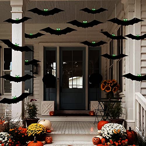 16PCS Bats Halloween Decoration Outdoor, Large Flying Hanging Bats Decor Outside, Decorative Black Bat Halloween Yard Signs with Stakes Decorations for Wall, Tree, Front Porch and Lawn (Midnight) 16PCS Bats Halloween Decoration Outdoor, Large Flying Hanging Bats Decor Outside, Decorative Black Bat Halloween Yard Signs with Stakes Decorations for Wall, Tree, Front Porch and Lawn (Midnight)