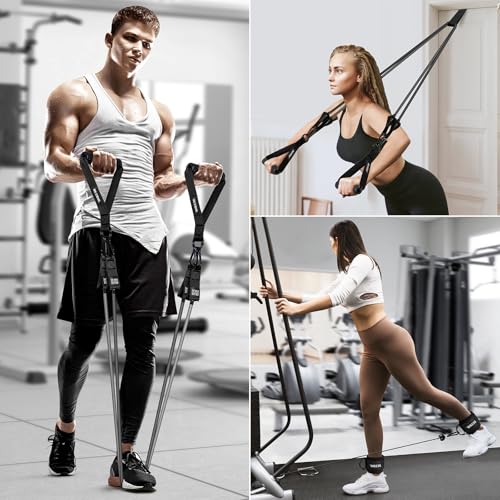 Image of Heavy Resistance Bands for Working Out, 300lbs /360lb /420lb Exercise Bands Workout Bands with Handles, Door Anchor, Ankle Straps, Home Gym Workout Equipment for Men Fitness Strength Training Stretching
