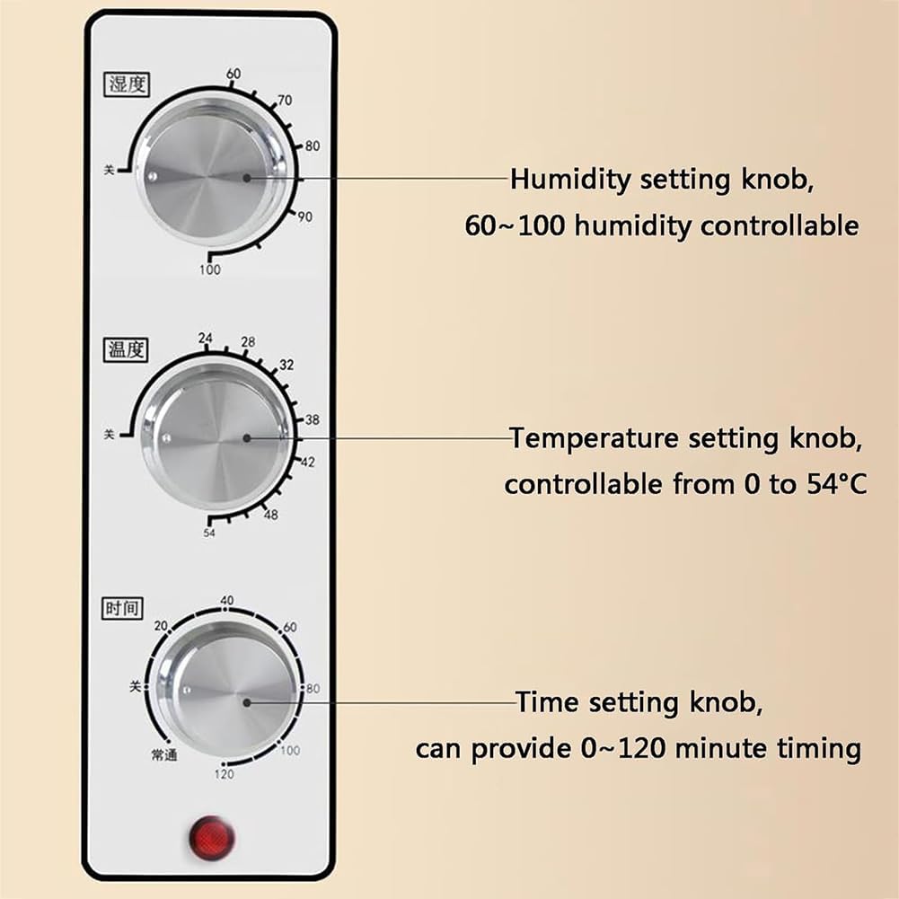 étuve De Pâte avec Chauffage pour La Cuisson - Boîte De Levée avec Réglage De L'humidité/température/minuterie - Idéal pour Le Pain Et La Fermentation - Kit D'équipement De Cuisson