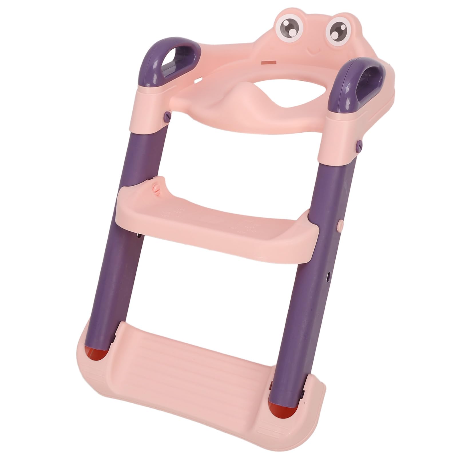 Asiento de Escalera para Inodoro de Entrenamiento para Ir Al Baño, Taburete Ajustable Antideslizante para Niños, Diseño de Dibujos Animados Portátil, 1 Unidad (Rosado)