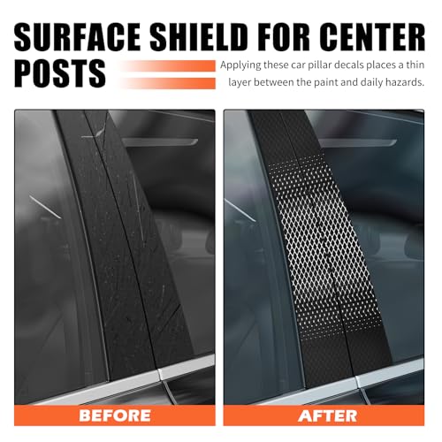 2PCS Car B Pillar Sticker Decal,Stylish Carbon Fiber Texture Car Pillar Decals for B-Column Protection,Waterproof Door Pillars Decals Kit Cars Exterior Accessories with Squeegee - Image 4