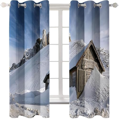 Cortinas de cocina grises y marrones de poliéster opaco en pack de 2 paneles 6