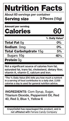 CrazyOutlet Brach's Star Brites Peppermint Hard Candy, Individually Wrapped Bulk Pack, 2 Pounds