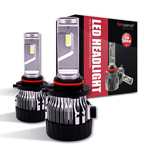 Sinoparcel 9005/HB3 LED Headlight Bulbs,Halogen Replacement 10000LM Led High Beam Headlight Conversion Kits 6500K Cool White IP65 Waterproof, Pack of 2