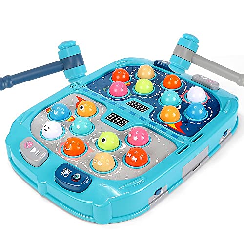 likid Whack A Mole Game,Toys for 3,4,5,6,7 Year Old Boys,Large Size,PK Mode for Two Kids,Light-Up Musical Interactive Pounding Toy, Interactive Educational Toys, Gift for Age 3,4,5,6,7 Years Old Kids