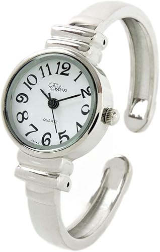 Reloj de pulsera de pulsera de metal plateado para mujer de tamaño pequeño, plateado, Moderno