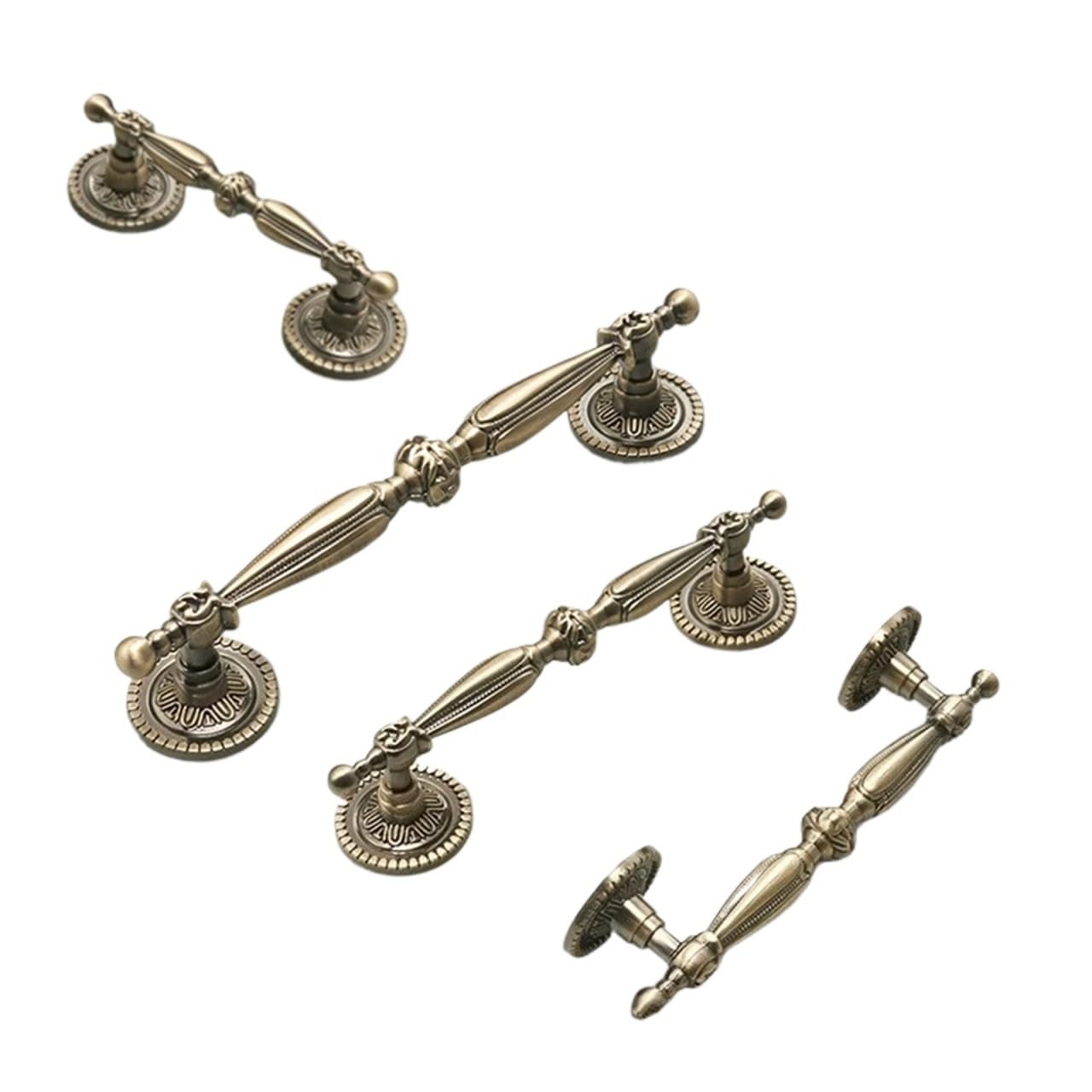 Qvorlth Vintage Cabinet Pulls 6pcs Antique Bronze Cabinet Pulls Vintage Wardrobe & Kitchen Door Handles Single-Hole Drawer & Wine-Cabinet Knobs Furniture(Antique-64mm)