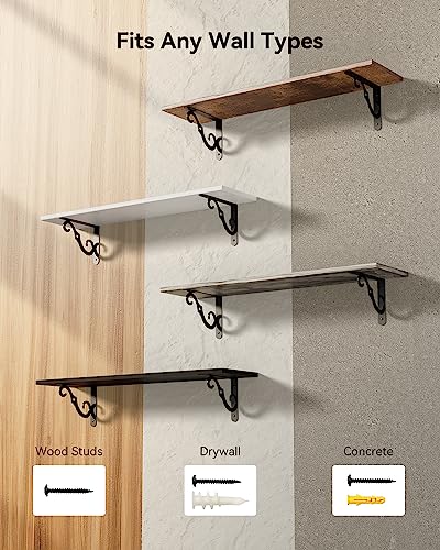 Muxx.Stil UWS01FG01 Floating Shelves, Long Wall Shelves Set Of 2, 31.5 Inch Wall Mounted Shelves With Brackets For Bedroom thumb #5