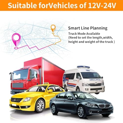 GPS Navigator for Car Truck RV, 9 ” Trucker GPS for Semi Truck 2026 Map, Real Voice Spoken Turn-by-Turn Direction Reminding Navigation System for Cars, Vehicle GPS with Speed and Red Light Warning