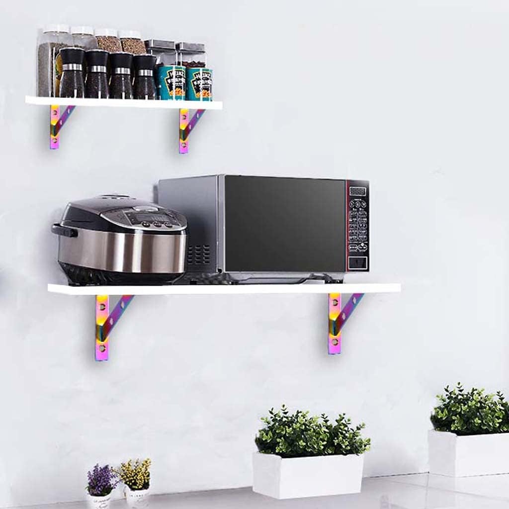 2PCS Stainless Steel Multifunctional Shelf Bracket Detachable Decorative Corner Brace Wall Mounted Shelf Supporter with Screws