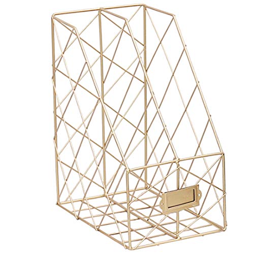 15000P 2-Fach Vintage Stehsammler Metall Desktop Zeitschriftensammler Briefablage Dokumentenablage Büro Organizer Cover