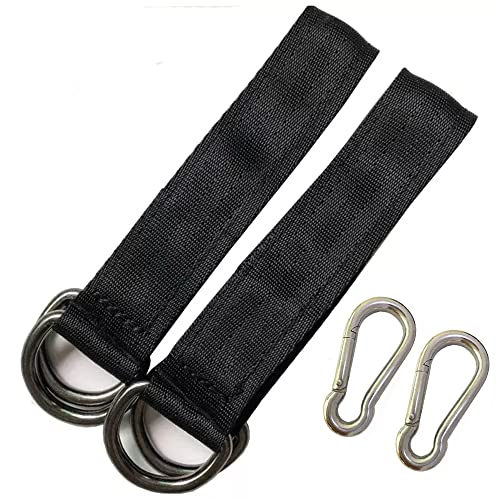 2 Pièces Sangles de Balançoire D'arbre Sangles Suspendues Accessoires de Balançoire Kit de Suspension pour Balançoire D'arbre de 25 cm Sangles Lourde Suspension avec 2 Crochets Mousquetons