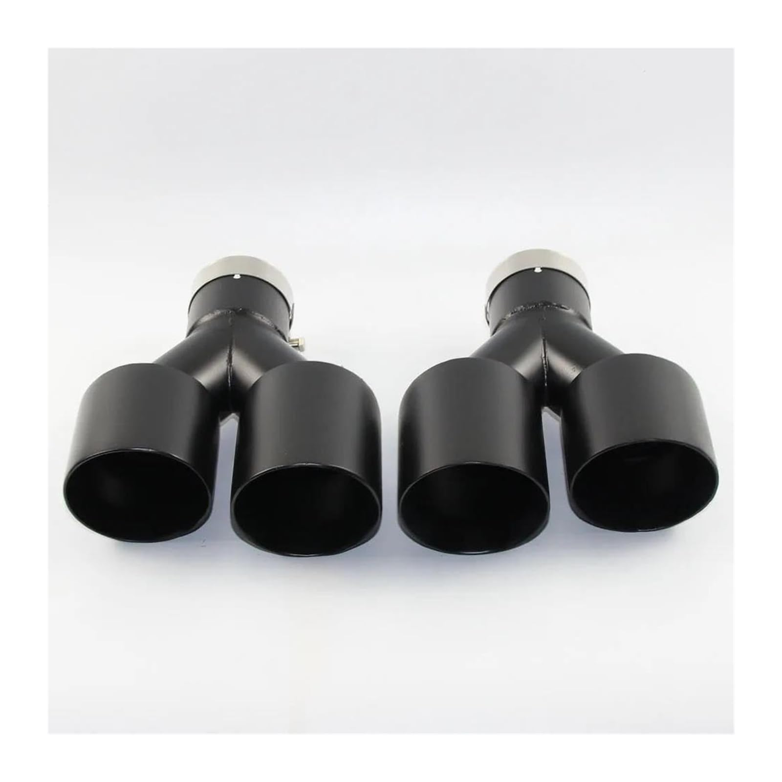 Silenciador Escape Universal Acero Inoxidable Negro Con Doble Punta Para Coche Tubo Extremo Escape(51mm out 76mm)