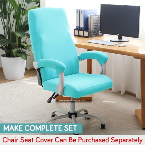 Image of HOKIPO 'SereneSolids' 140 GSM Armrest Covers for Office Chair (Zipper Style), 1 Pair, Sky Blue (AR-5934-SBLU)
