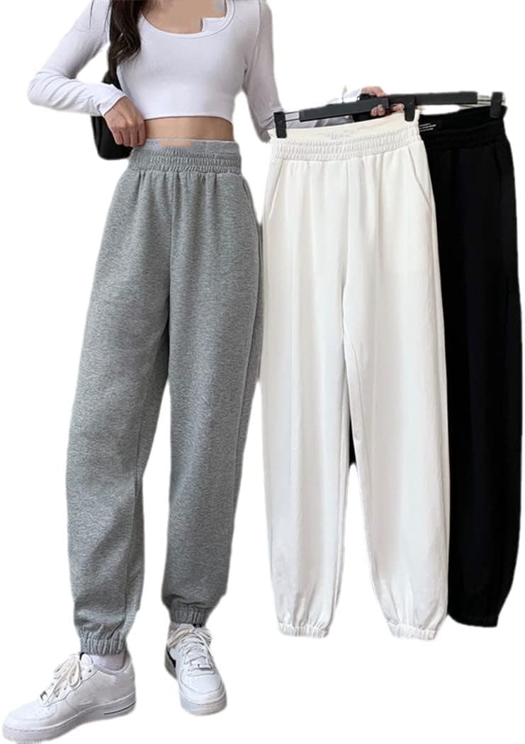 KEHAIOO Women Hip-Hop Sports Trousers, Spring Autumn Casual Loose Elastic Harem Pant, Casual Solid Pencil Cargo Pants