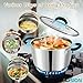 AOSION 6 Quart Stainless Steel Stockpot with Deep Fryer Basket, Stainless Steel Pot with Lid, 6QT Large Stock Pot, Induction Ready, Compatible with All Stoves, Dishwasher Safe