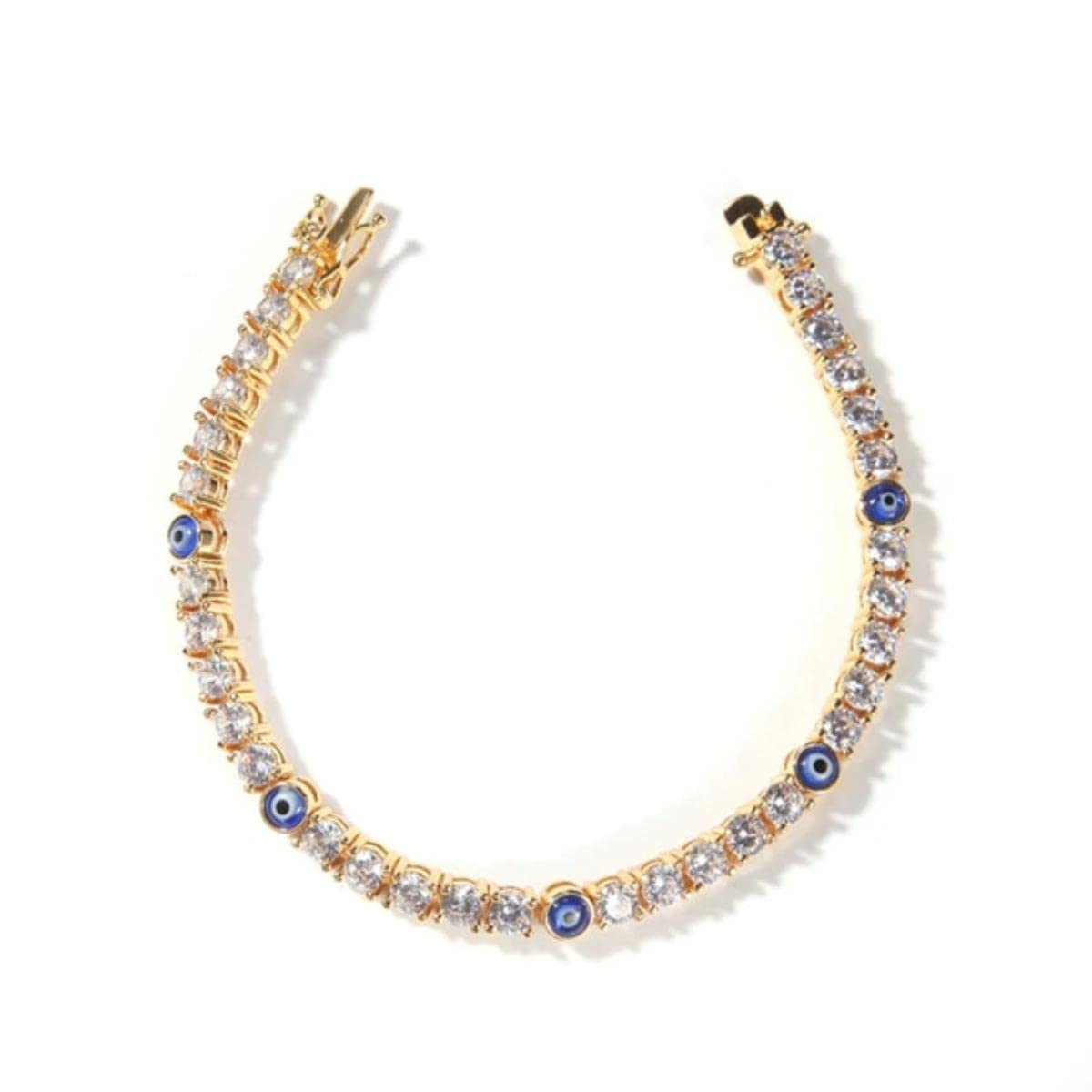 YAHOYA Turkish Evil Eye Tennis Bracelet Beads for Men Women Hiphop Crystal Rhinestone Hand Chain Jewelry Gift Accessories