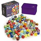 Yellow Mountain Imports Collector's Series Assorted Marbles Set in Tin Box, Multi Galactic