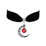 IQPDYV Gothic Moon Choker Necklace for Women Vintage Black Velvet Choker Necklace Goth Moon Crystal Pendant Necklaces Dark Gothic Costume Accessories Jewelry