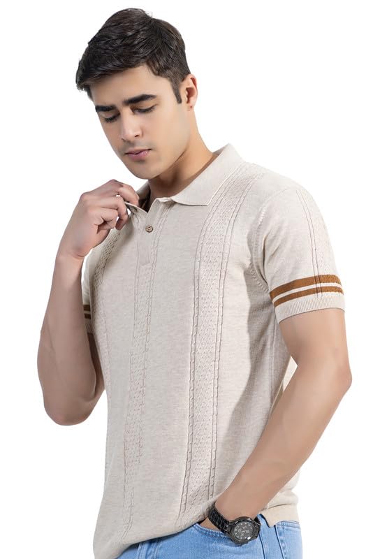 Armisto Men's 100% Cotton Fancy Party Polo T-Shirt/Neutral Colour