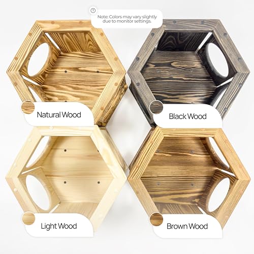 Cama Octagonal para Gatos Colgante de Madera con Poste de Sisal Negro miniatura 5