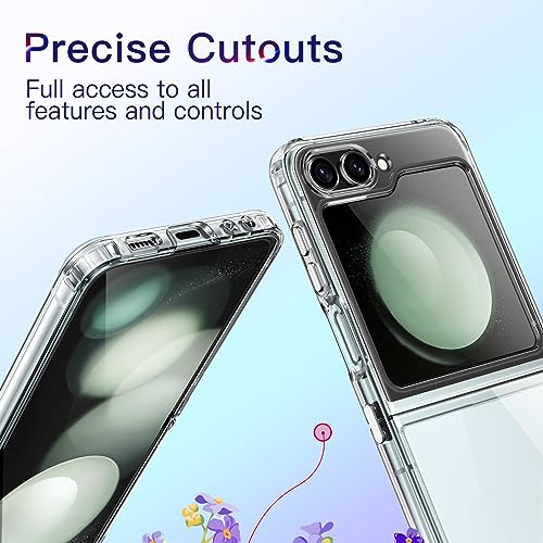 JETech Case for Samsung Galaxy Z Flip 5 2023, Transparent Protective Phone Cover with Shockproof Bumper and Anti-Scratch Back (Clear) by JETech - Image 6