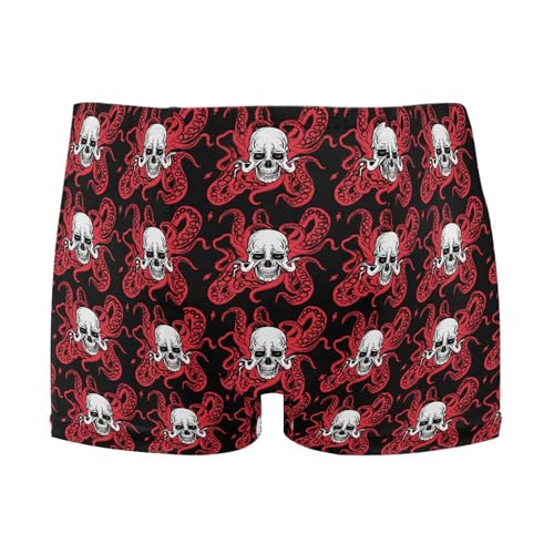 Skull Octopus Mens Swim Trunk Swimwear Bathing Suit Swim Brief Square Leg Board Short S B0404391