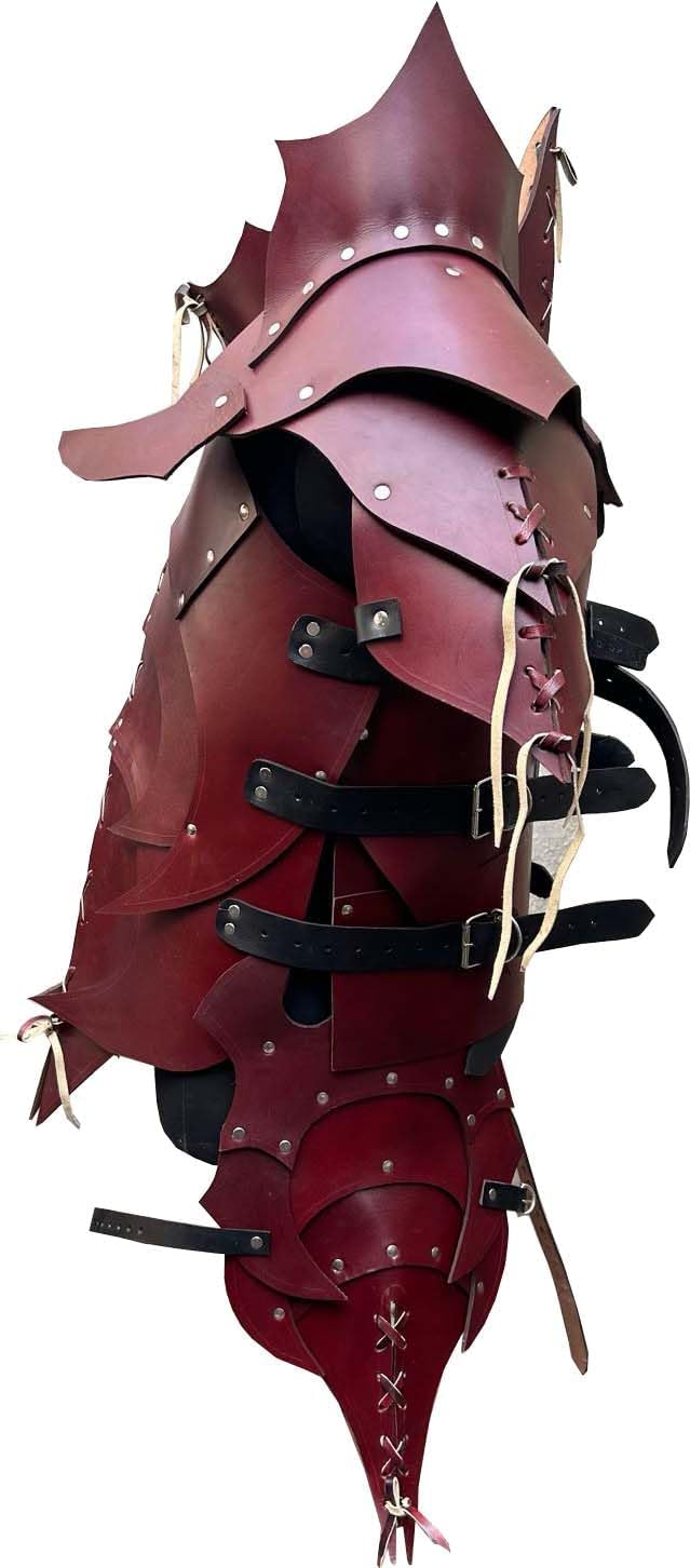 Medieval Knight Viking Crimson Warlord Leather Chestplate with Shoulder,Bracers and Greaves Cosplay &Larp Costume – FKA EXPORT
