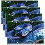Photo Gallery set di 4 tovagliette a forma di serpente, 45 x 30 cm, per cucina, tavolo da pranzo, rettili 3d, motivo: squame tropicali blu, foglie di palma, animali selvatici, animali selvatici, tovagliette Photo Gallery set di 4 tovagliette a forma di serpente, 45 x 30 cm, per cucina, tavolo da pranzo, rettili 3d, motivo: squame tropicali blu, foglie di palma, animali selvatici, animali selvatici, tovagliette