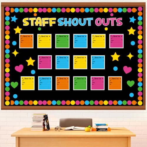 Pajean Staff Shout Out Bulletin Board Decorations Employee Shout Out Classroom Decor Attendance Bulletin Board Set with Appreciation and Recognition DIY Craft Cutouts for Welcome Back School Supplies