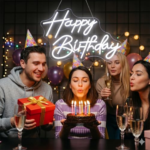 Image of Neon Sign, Birthday Neon Signs for Wall Decor LED Signs Neon Light