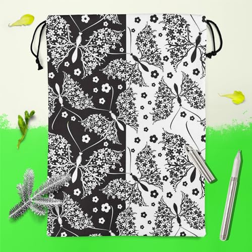 Image of ArtzFolio Butterflies & Flowers | Reusable Sack Bag | Bag for Gym, Storage, Vegetable & Travel