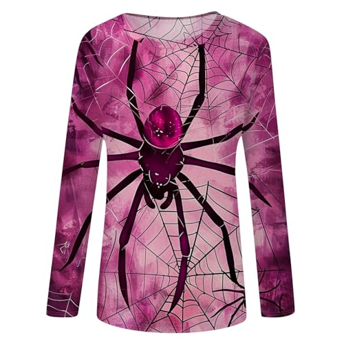 Halloween Shirts for Women Long Sleeve Plus Size Fashion Crewneck Comfortable Tshirts Halloween Costumes for Women