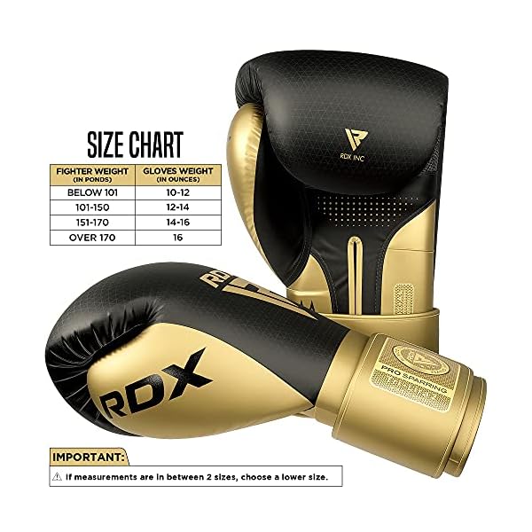 RDX-Professional-Boxing-Sparring-Gloves-Mark-PRO-Competition-Super-Skin-Maya-Hide-Leather-Multi-Layered-Padded-Wrist-Support-EZ-Strap-for-Firm-Secure-Fit-Kickboxing-Training RDX Professional Boxing Sparring Gloves, Mark PRO Competition, Super Skin Maya Hide Leather, Multi-Layered, Padded Wrist Support, EZ Strap for Firm Secure Fit, Kickboxing Training