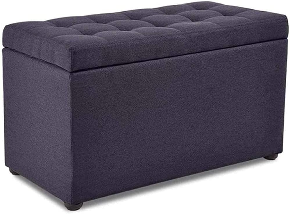 Repose-pieds ottoman en bois pour salon, petit tabouret à chaussures, tissu doux et confortable, tabouret en bois (couleur : gris