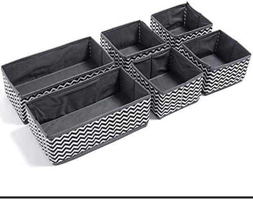 Fabric Dresser Drawer Dividers Set of Wardrobe Closet Organizers Foldable Storage Box for Socks Underwear Bras Ties Toys