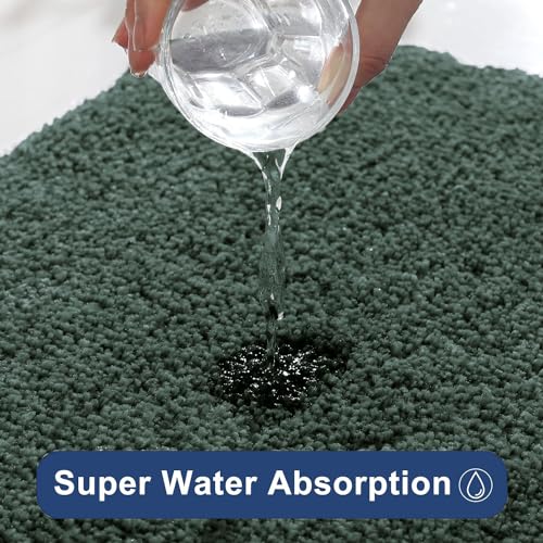 Image of Flooring India Co Newman Bath Mat 2500 GSM Super Soft Microfiber Anti Skid Slip Water Absorbent Bathroom Mats for Bedroom, Home, Door (40X60 CM, Hunter Green)