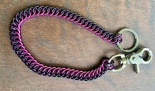 Pink and Black Wallet Chain, Chainmail Wallet Chain, Handmade Wallet Chain, Various Colors to Choose From4
