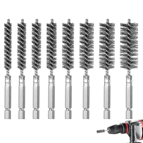 8 Brosse Metallique Pour Perceuse,Brosse Métallique Perceuse,Brosse Perceuse,Brosse De Nettoyage,Brosse à Tuyaux Pour Chaudière, Brosse à Tuyaux Pour Chauffage,...