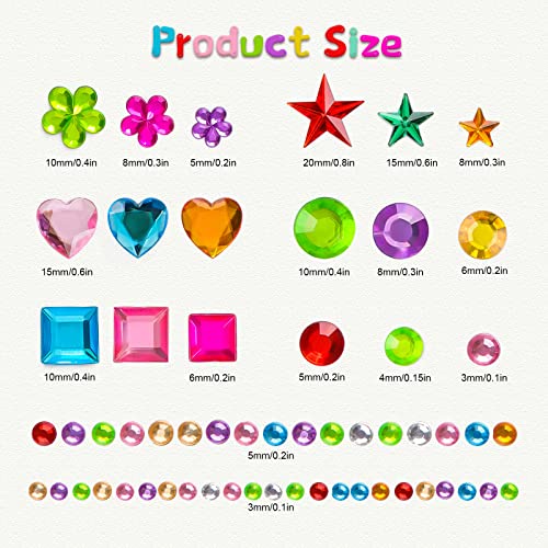 Gem Stickers, 1510pcs Rhinestone Stickers for Crafts, Self Adhesive Jewel Stickers, Acrylic Bling Gems Jewels Stickers for Crafts, Stick on Gems for DIY, Crafts, Craft Supplies for Kids3
