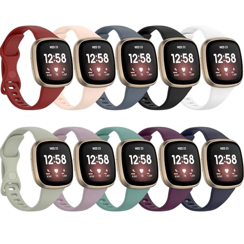 10 correas de silicona para Fitbit Versa 4/3 y Sense 2 miniatura 1