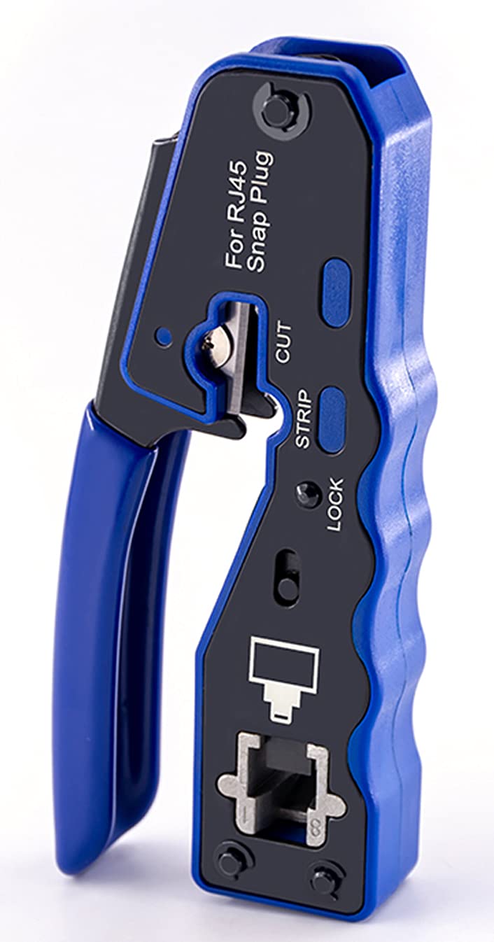 RJ45 Pass Through Crimper, herramienta de crimpado de red/cortador de alambre para conector Cat7/Cat6a/Cat5/Cat5e todo en uno