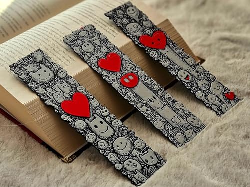 Image of 3D Anime Warrior Bookmark Set (Set of 3) - Demon Slayer Inspired | Stylish Matte Finish | Perfect Gift for Manga & Anime Fans (Heart Theme)