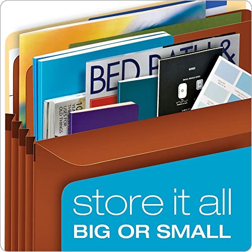 Expanding File Folder, Accordion File Organizer, File Folder Holder, Expands 3.5", Letter Size, Reinforced Dupont Tyvek Material, 10/Box, Brown (10) #TOP5