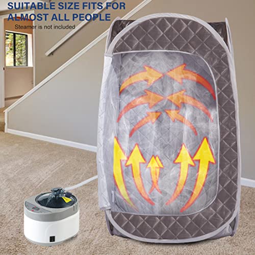 Portable Sauna Tent, Foldable One Person Full Body Spa for Detox Therapy Without Steamer - Dark Grey - Thumbnail 3