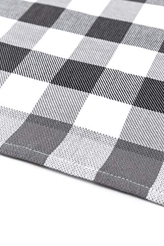 Zestri 4er-Set Geschirrtücher - Made IN EU - 100% Baumwolle - Kariert Geschirrhandtücher Saugstark Anthrazit | 50 x 70 cm – Bild 7
